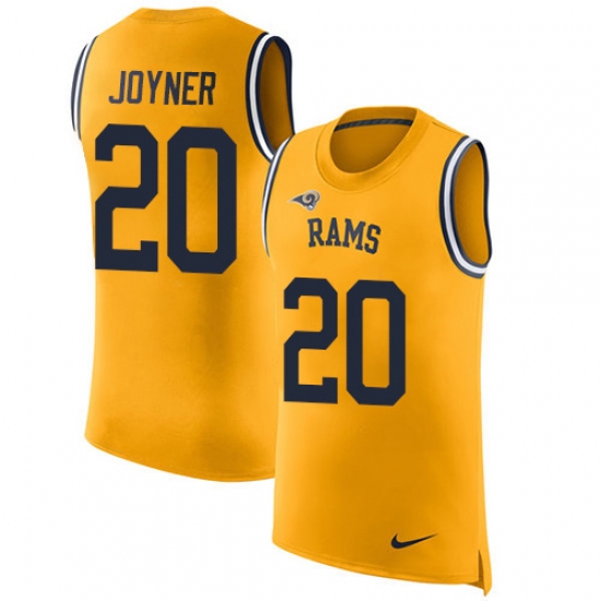 Men's Nike Los Angeles Rams #20 Lamarcus Joyner Limited Gold Rush Player Name & Number Tank Top NFL Jersey - Ujersey