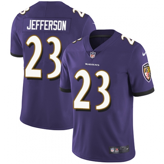 Youth Nike Baltimore Ravens #23 Tony Jefferson Purple Team Color Vapor Untouchable Limited Player NFL Jersey - Ujersey