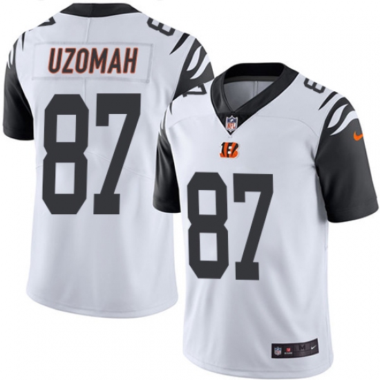 Youth Nike Cincinnati Bengals #87 C.J. Uzomah Limited White Rush Vapor Untouchable NFL Jersey - Ujersey