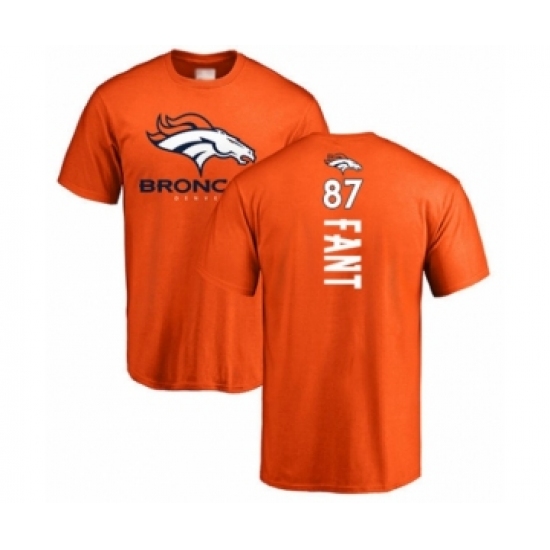 Football Denver Broncos #87 Noah Fant Orange Backer T-Shirt - Ujersey