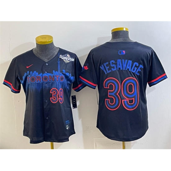 Women's Toronto Blue Jays #39 Trey Yesavage Navy 2025 World Series City Connect Limited Stitched Baseball Jersey(Run Small) - Ujersey