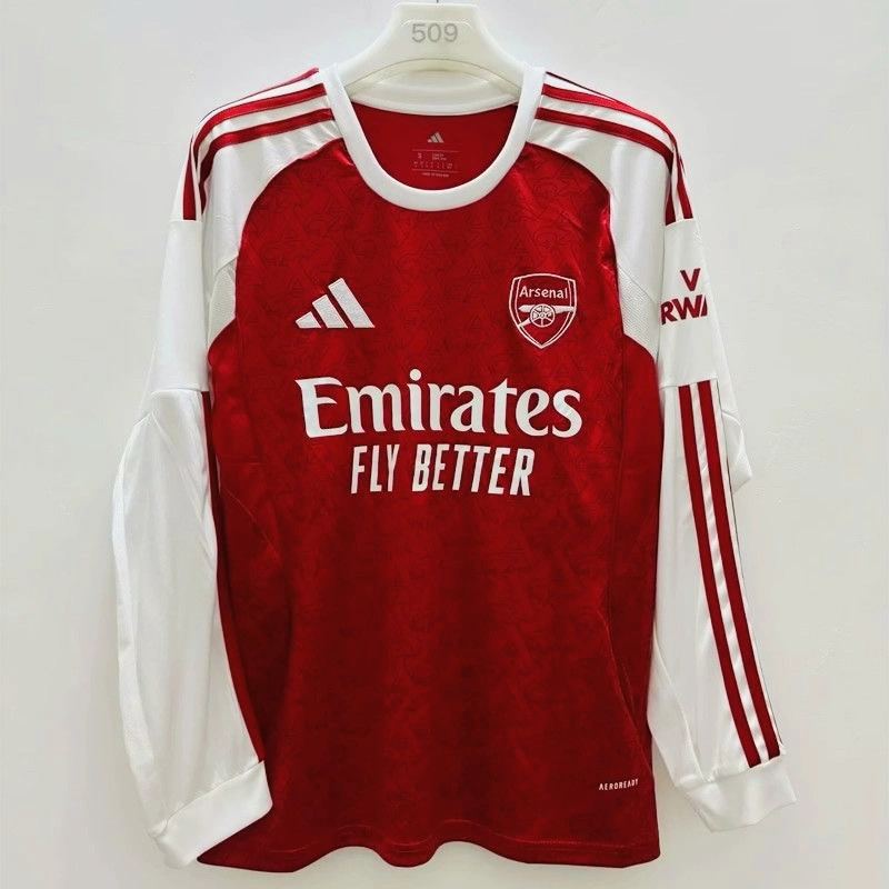 Arsenal Soccer Jersey Home Long Sleeve Custom Shirt 2025/26 - ujerseystore