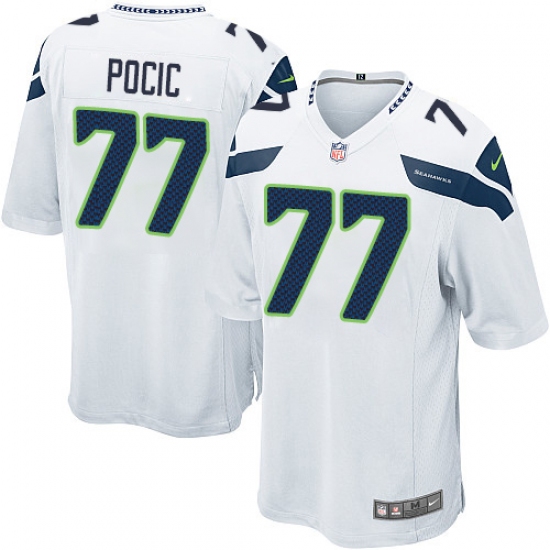 Men's Nike Seattle Seahawks #77 Ethan Pocic Game White NFL Jersey - Ujersey
