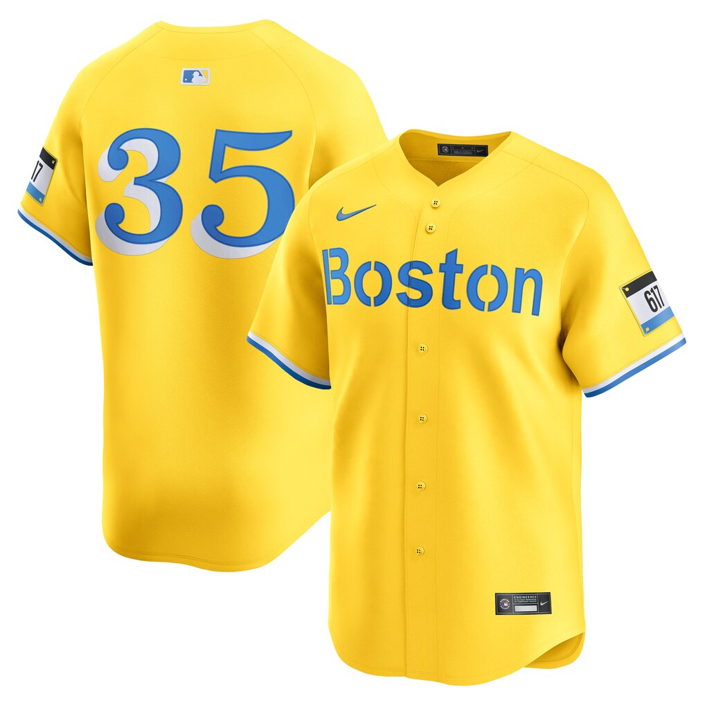 Men's Boston Red Sox Garrett Crochet Nike Gold Alternate Limited Jersey - Ujersey