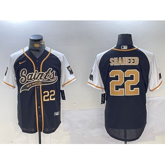 Men's New Orleans Saints #22 Rashid Shaheed Black White 1987 Legacy Cool Base Stitched Baseball Jerseys - Ujersey