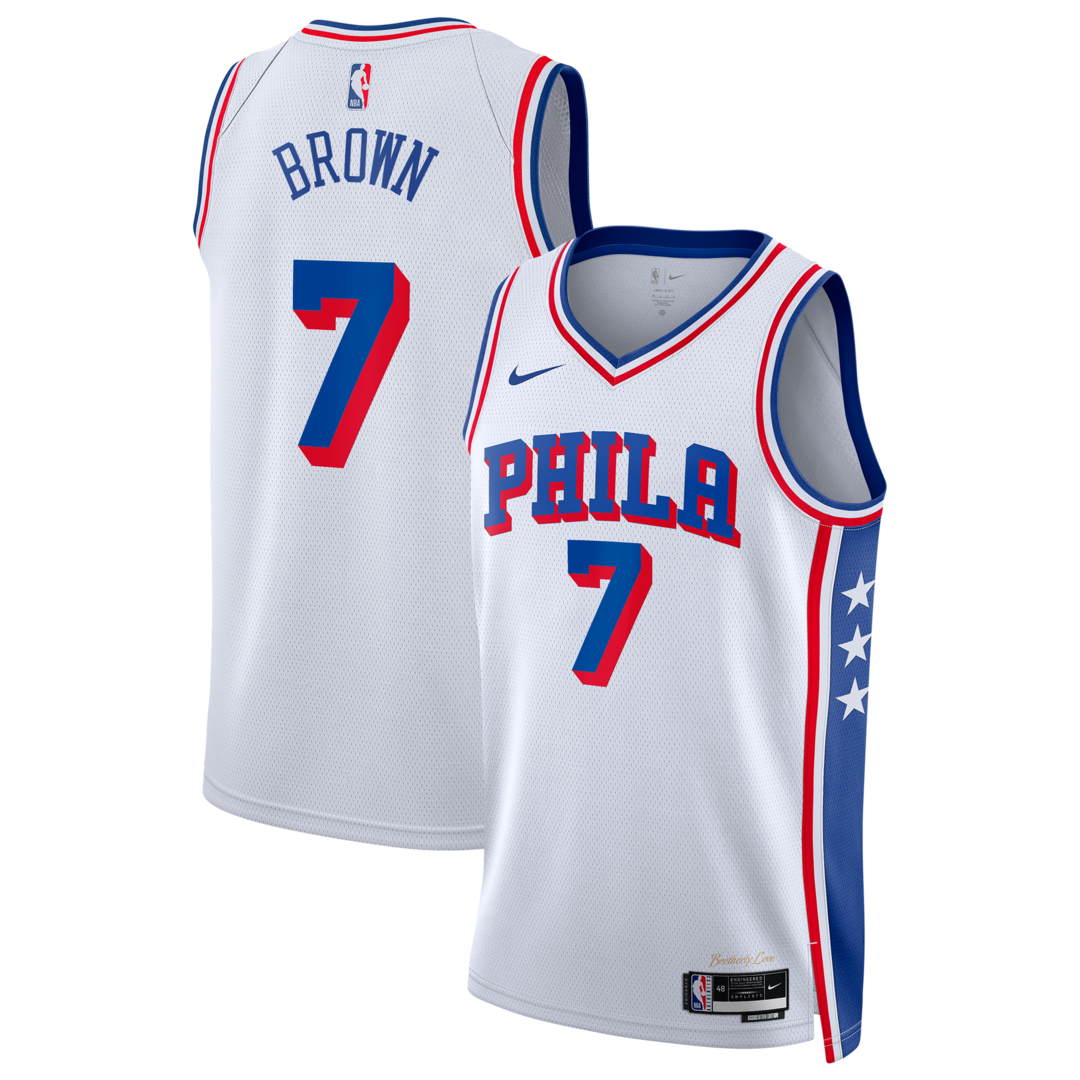 Unisex Philadelphia 76ers Jaylen Brown Nike White Swingman Jersey - Association Edition