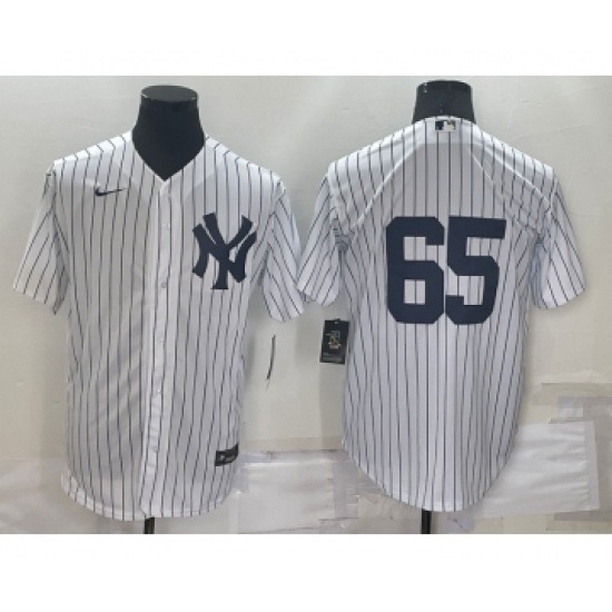 Men's New York Yankees #65 Nestor Cortes White No Name Stitched MLB Nike Cool Base Jersey - Ujersey