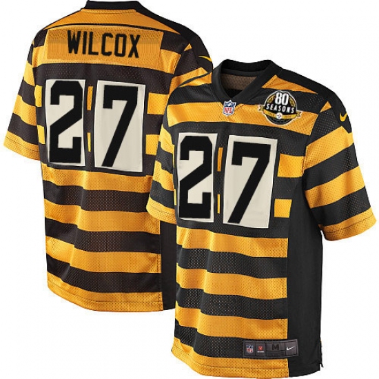 Men's Nike Pittsburgh Steelers #27 J.J. Wilcox Game Yellow/Black Alternate 80TH Anniversary Throwback NFL Jersey - Ujersey