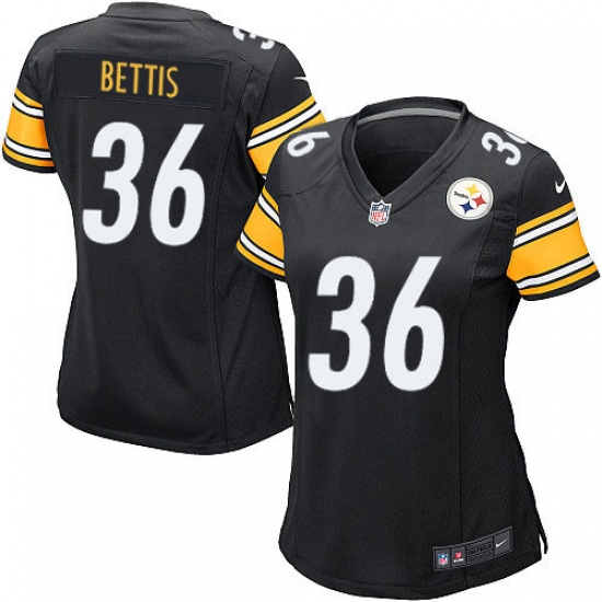 Women's Nike Pittsburgh Steelers #36 Jerome Bettis Game Black Team Color NFL Jersey - Ujersey