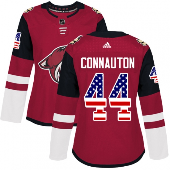 Women's Adidas Arizona Coyotes #44 Kevin Connauton Authentic Red USA Flag Fashion NHL Jersey - Ujersey
