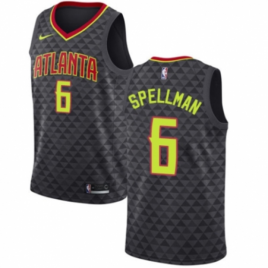 Youth Nike Atlanta Hawks #6 Omari Spellman Swingman Black NBA Jersey - Icon Edition - Ujersey