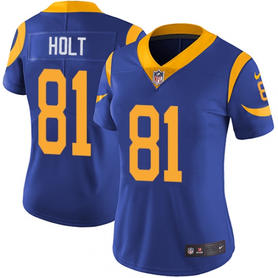 Women's Nike Los Angeles Rams #81 Torry Holt Royal Blue Alternate Vapor Untouchable Limited Player NFL Jersey - Ujersey