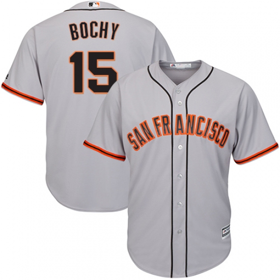 Youth Majestic San Francisco Giants #15 Bruce Bochy Replica Grey Road Cool Base MLB Jersey - Ujersey
