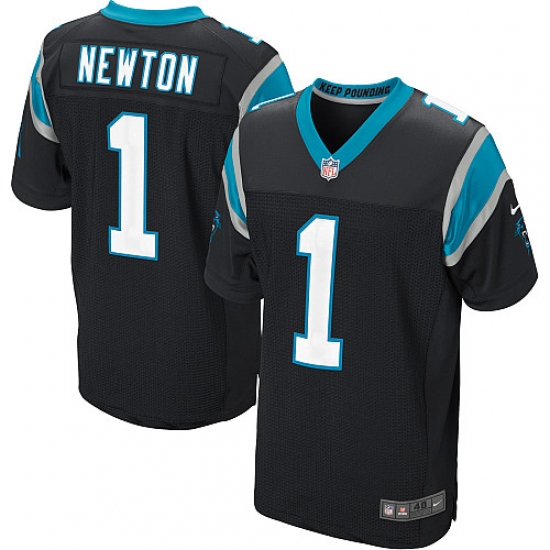 Men's Nike Carolina Panthers #1 Cam Newton Elite Black Team Color NFL Jersey - Ujersey