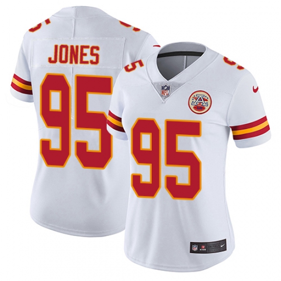 Women's Nike Kansas City Chiefs #95 Chris Jones White Vapor Untouchable Limited Player NFL Jersey - Ujersey