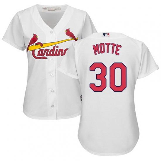 Women's Majestic St. Louis Cardinals #30 Jason Motte Authentic White Home Cool Base MLB Jersey - Ujersey