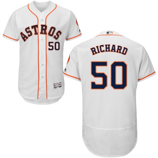 Men's Majestic Houston Astros #50 J.R. Richard White Home Flex Base Authentic Collection MLB Jersey - Ujersey