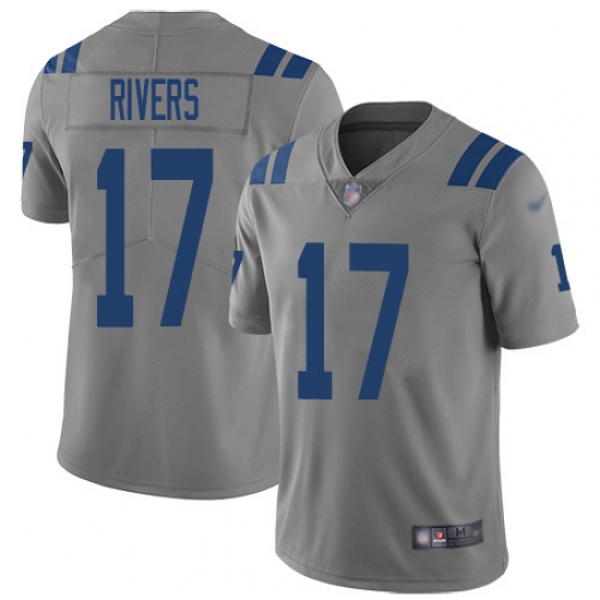 Youth Nike Indianapolis Colts #17 Philip Rivers Gray Stitched NFL Limited Inverted Legend Jersey