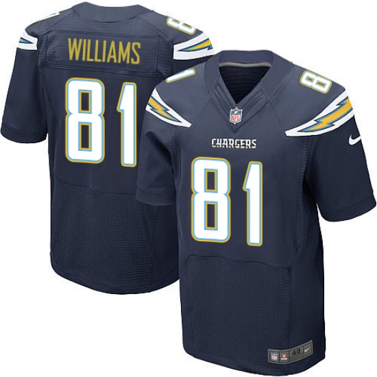 Men's Nike Los Angeles Chargers #81 Mike Williams Elite Navy Blue Team Color NFL Jersey - Ujersey