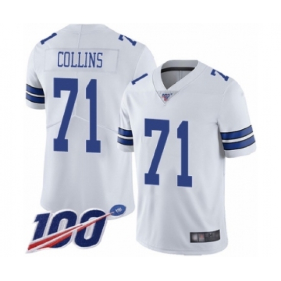 Men's Dallas Cowboys #71 La'el Collins White Vapor Untouchable Limited Player 100th Season Football Jersey - Ujersey