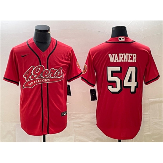 Men's San Francisco 49ers #54 Fred Warner New Red Cool Base Stitched Baseball Jersey - Ujersey