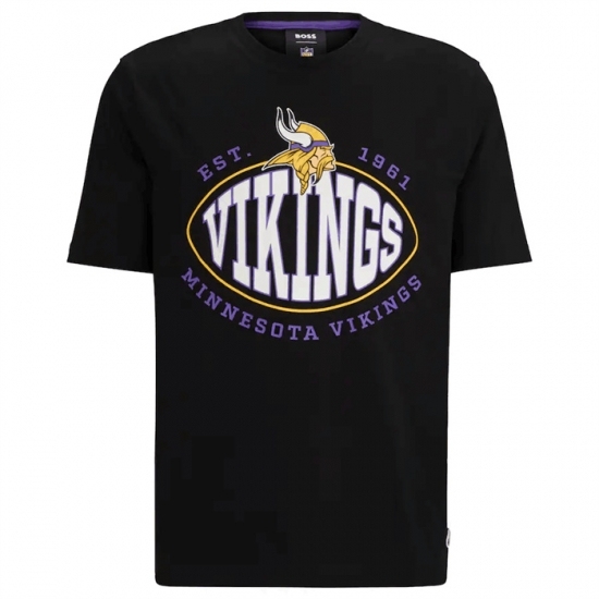 Men's Minnesota Vikings Black BOSS X Trap T Shirt - Ujersey