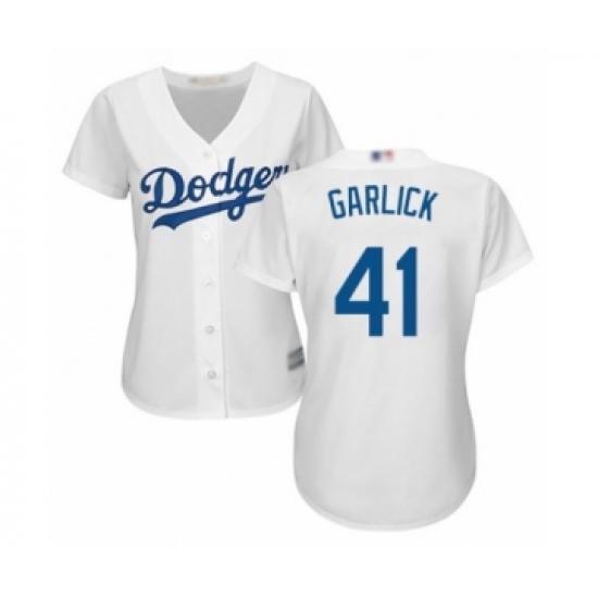 Women's Los Angeles Dodgers #41 Kyle Garlick Authentic White Home Cool Base Baseball Player Jersey - Ujersey
