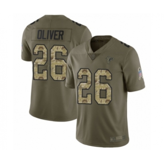 Men's Atlanta Falcons #26 Isaiah Oliver Limited Olive Camo 2017 Salute to Service Football Jersey - Ujersey