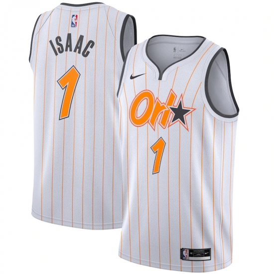 Men's Orlando Magic #1 Jonathan Isaac Nike White 2020-21 Swingman Player Jersey - Ujersey