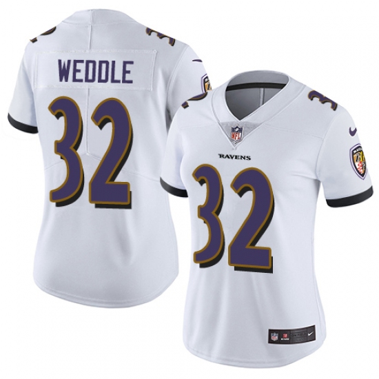 Women's Nike Baltimore Ravens #32 Eric Weddle White Vapor Untouchable Limited Player NFL Jersey - Ujersey