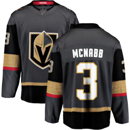 Men's Vegas Golden Knights #3 Brayden McNabb Authentic Black Home Fanatics Branded Breakaway NHL Jersey - Ujersey