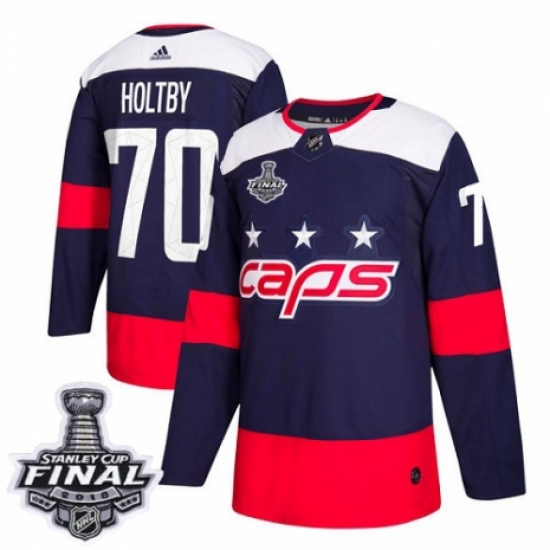 Youth Adidas Washington Capitals #70 Braden Holtby Authentic Navy Blue 2018 Stadium Series 2018 Stanley Cup Final NHL Jersey - Ujersey