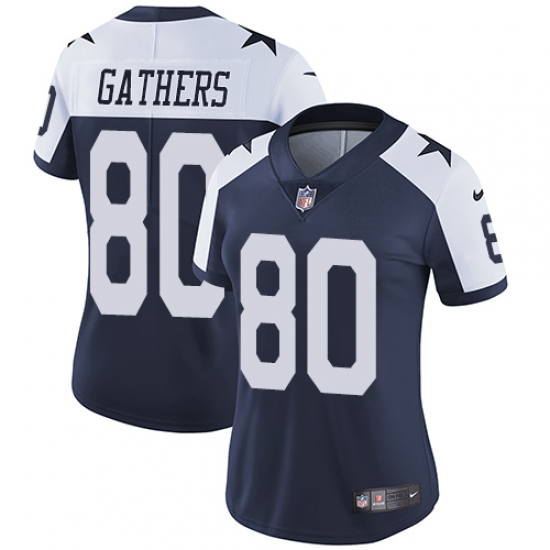 Women's Nike Dallas Cowboys #80 Rico Gathers Navy Blue Throwback Alternate Vapor Untouchable Limited Player NFL Jersey - Ujersey