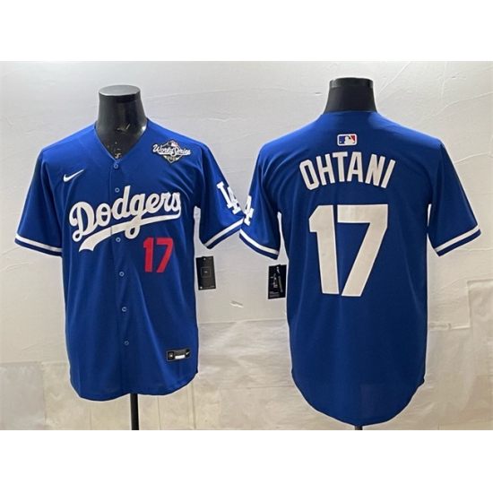 Men's Los Angeles Dodgers #17 Shohei Ohtani Royal 2025 World Series Limited Stitched Baseball Jersey - Ujersey