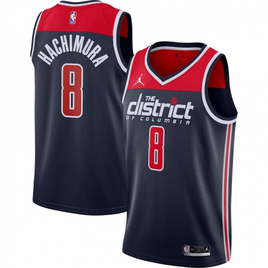Men's Washington Wizards #8 Rui Hachimura Jordan Brand Navy 2020-21 Swingman Player Jersey - Ujersey