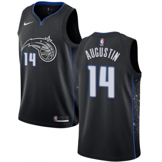 Men's Nike Orlando Magic #14 D.J. Augustin Swingman Black NBA Jersey - City Edition - Ujersey