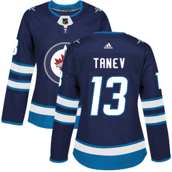 Women's Adidas Winnipeg Jets #13 Brandon Tanev Premier Navy Blue Home NHL Jersey - Ujersey