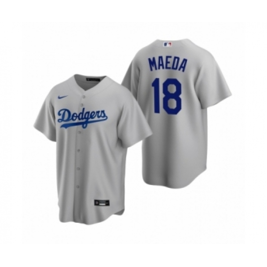 Men's Los Angeles Dodgers #18 Kenta Maeda Nike Gray Replica Alternate Jersey - Ujersey