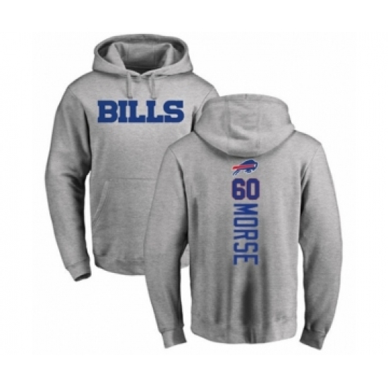 Football Buffalo Bills #60 Mitch Morse Ash Backer Pullover Hoodie - Ujersey