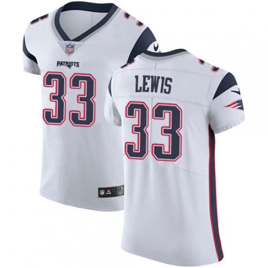 Men's Nike New England Patriots #33 Dion Lewis White Vapor Untouchable Elite Player NFL Jersey - Ujersey