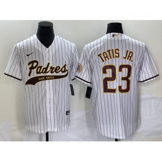 Men's San Diego Padres #23 Fernando Tatis Jr. White Cool Base Stitched Baseball Jersey - Ujersey
