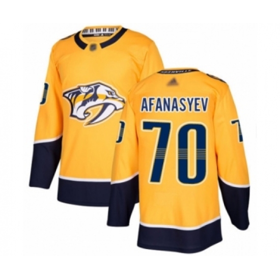 Youth Nashville Predators #70 Egor Afanasyev Authentic Gold Home Hockey Jersey - Ujersey
