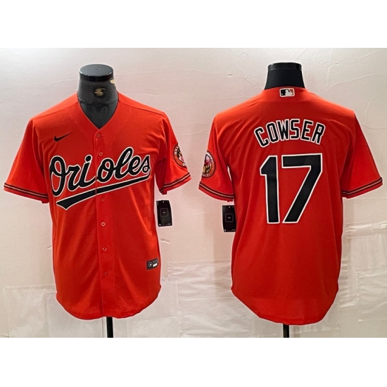 Men's Baltimore Orioles #17 Colton Cowser Orange Cool Base Stitched Jersey - Ujersey