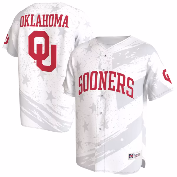 Unisex GameDay Greats White Oklahoma Sooners Lightweight Collegiate Baseball Americana Fashion Jersey - Ujersey