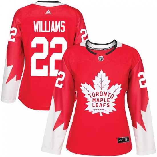 Women's Adidas Toronto Maple Leafs #22 Tiger Williams Authentic Red Alternate NHL Jersey - Ujersey