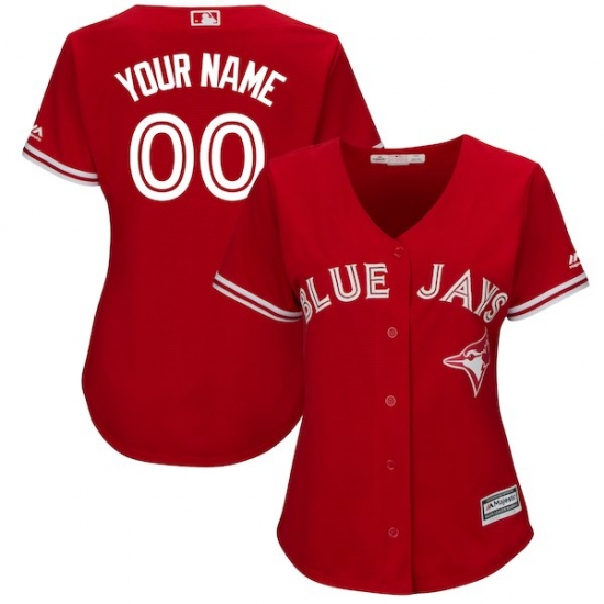 Women's Toronto Blue Jays Majestic Scarlet 2017 Cool Base Replica Custom Jersey - Ujersey