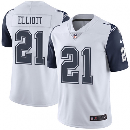 Youth Nike Dallas Cowboys #21 Ezekiel Elliott Limited White Rush Vapor Untouchable NFL Jersey - Ujersey