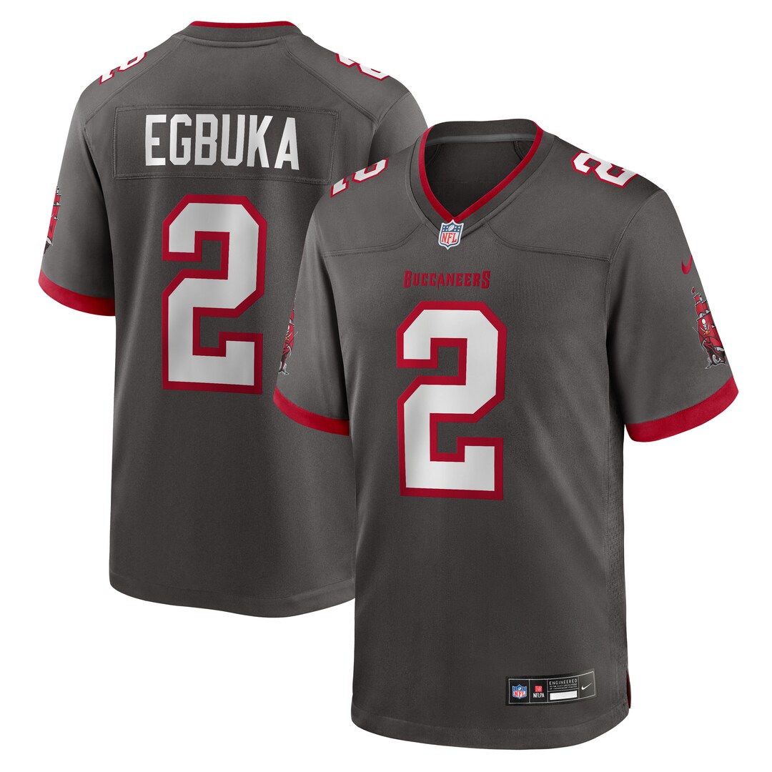 Men's Tampa Bay Buccaneers Emeka Egbuka Nike Pewter Alternate Game Player Jersey