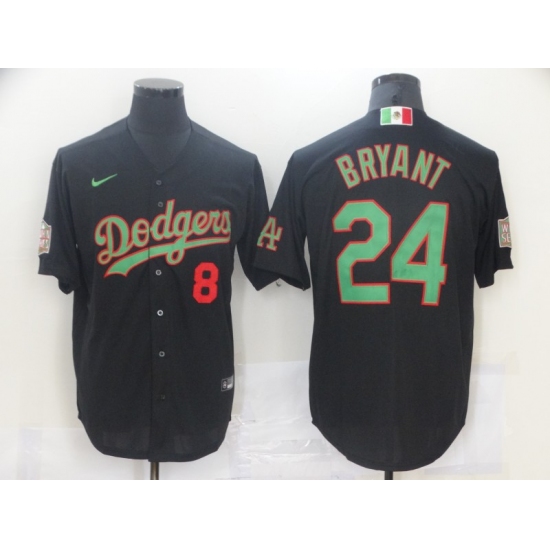 Men's Nike Los Angeles Dodgers #24 Kobe Bryant Black Champions Authentic Jersey - Ujersey