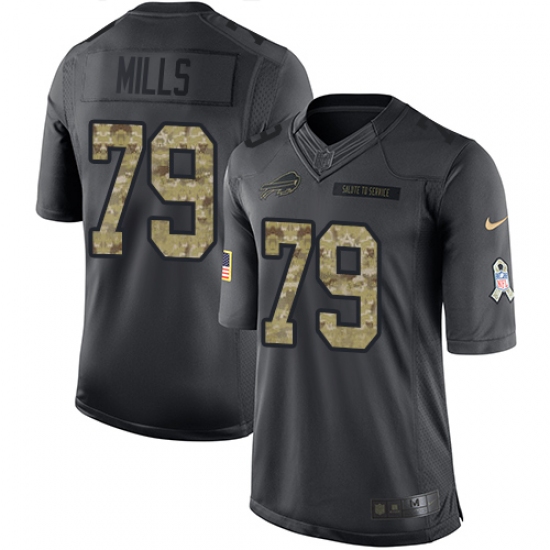 Youth Nike Buffalo Bills #79 Jordan Mills Limited Black 2016 Salute to Service NFL Jersey - Ujersey